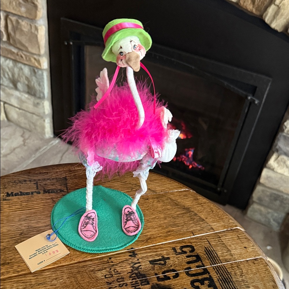 Vintage Annalee 1994 Easter Parade Ostrich 10" Spring Pink Doll with Tag HTF